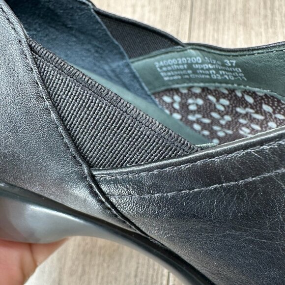 Dansko Arden Clog Shoes Women 37 Slip-on Round Toe Cushioned Leather Black - Picture 9 of 13